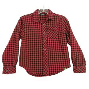 LL Bean Boys Flannel Shirt 8 Buffalo Red Plaid